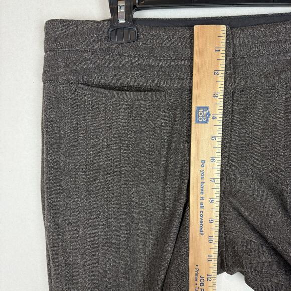 Express Editor Pants Women 12R Gray Stretch Herringbone Mid-Rise Adjustable Back - Picture 13 of 16